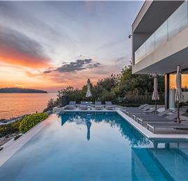 3 x 5 bedroom seafront villa with heated infinity pool near Rogoznica, sleeps 10
